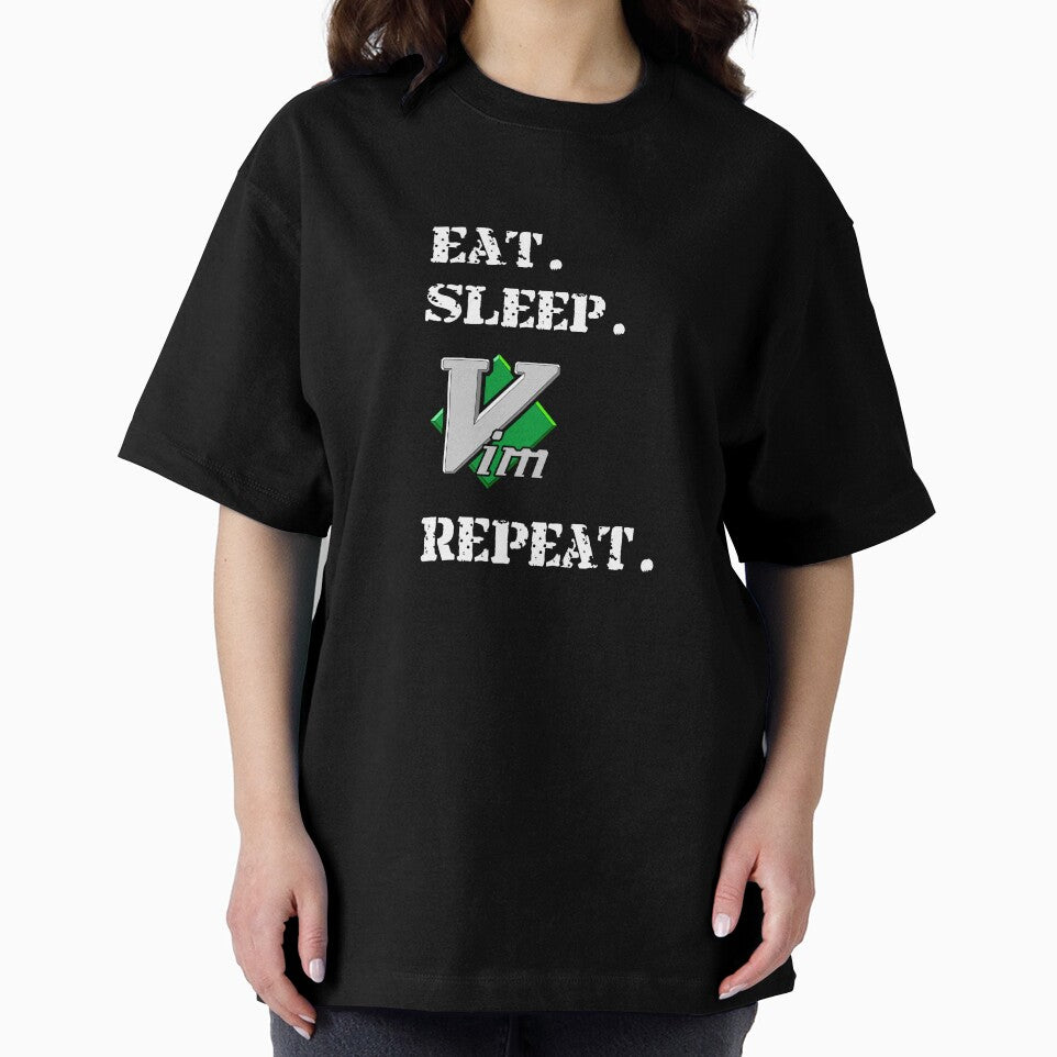 Eat Sleep Vim Repeat Vi IMproved Editor Long Sleeve T-Shirt by Rainwater Merch