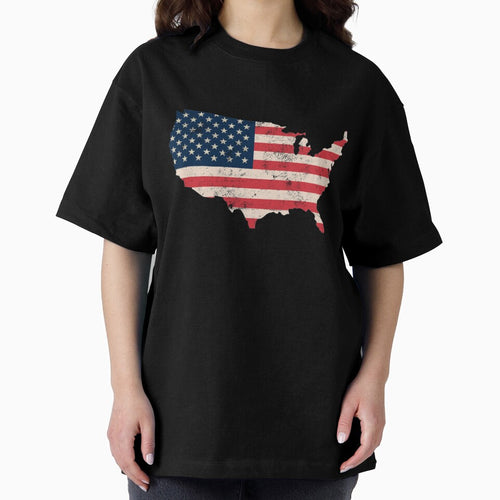 America USA Flag Map tshirt distressed vintage by farhanhafeez