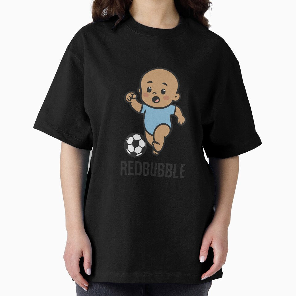 Happy Baby Kicking Soccer Ball – Cute Cartoon Design by luckyyouth