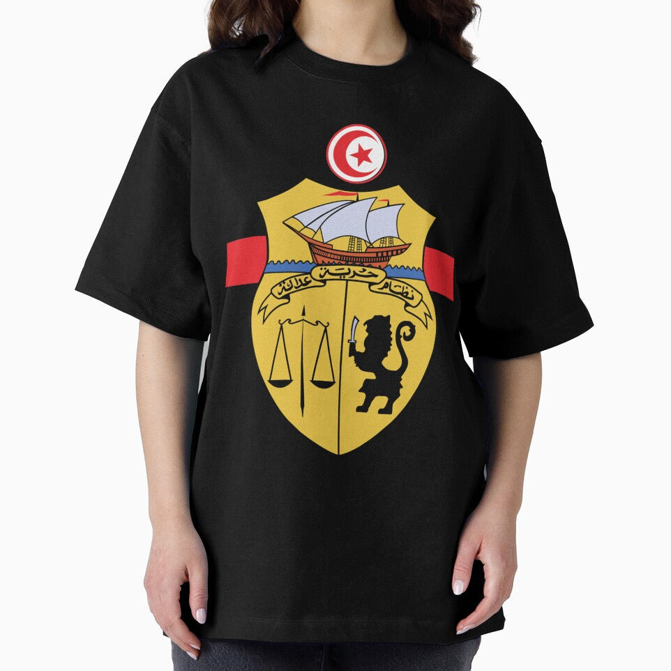 Tunisia Large Emblem Flag Fan Style by merchhost