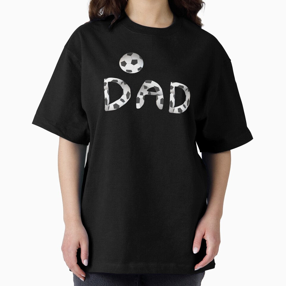 Soccer Dad. Soccer Ball and Black and White Soccer Patterned Letters. (White Background) by ArtByLM