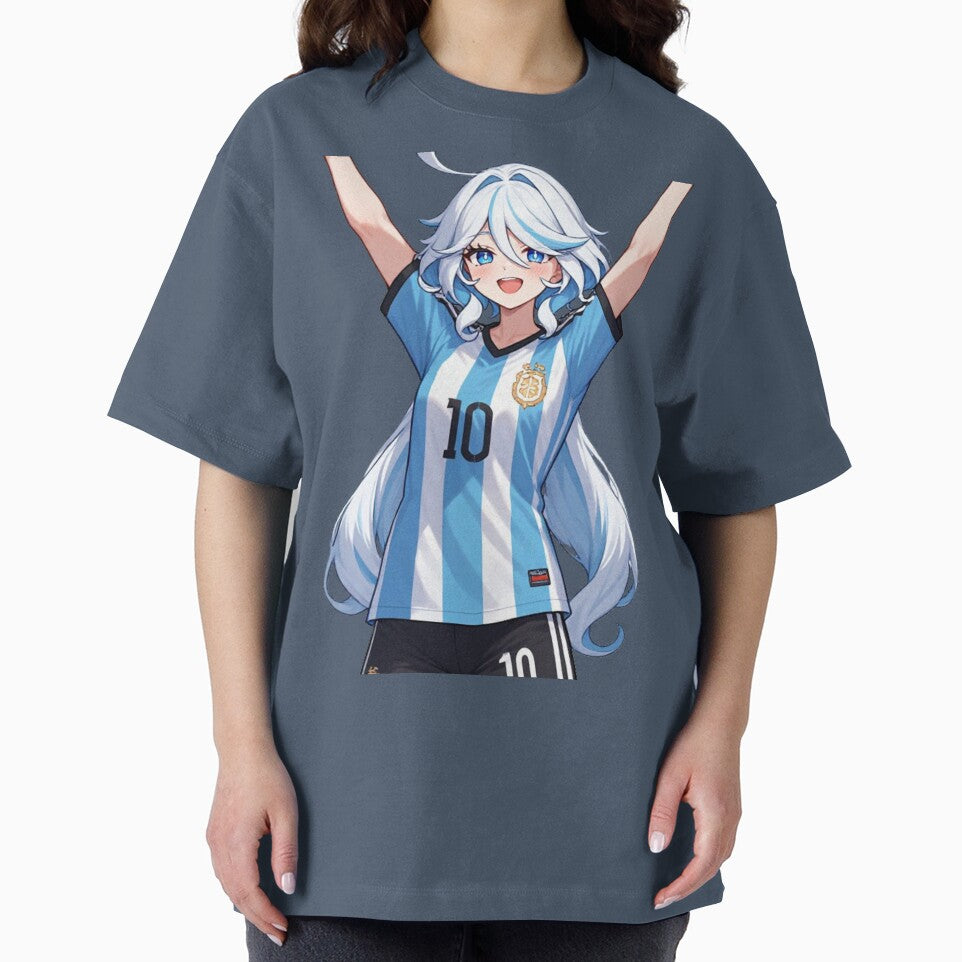 Genshin Impact Furina Argentina Soccer Jersey 10 Art by Jimakmo