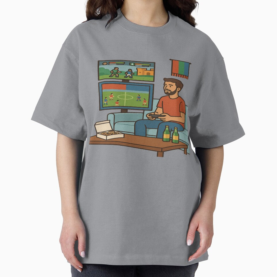Portuguese Gamer Couch Night — Football & Co-Op Duo Art by POD DYNASTY | Original Print On Demand T-Shirt Graphics