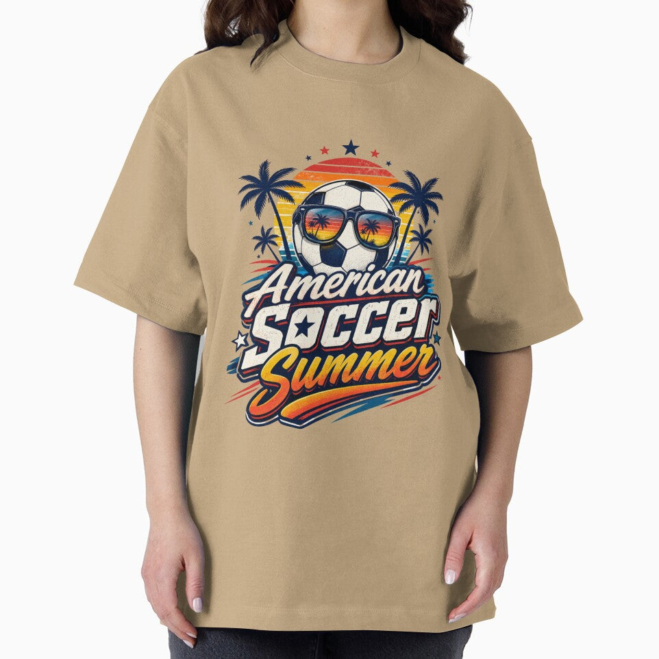 American Soccer Summer Retro Fan Design by Stickers  Designer