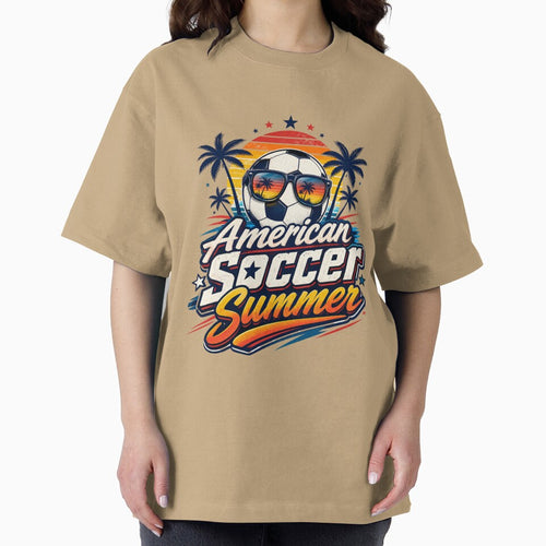 American Soccer Summer Retro Fan Design by Stickers  Designer