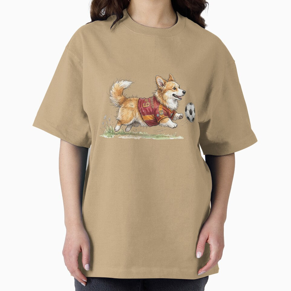 Cute Watercolor Corgi Puppy Soccer Player Number 9 Jersey by BreezifyDesignStudio