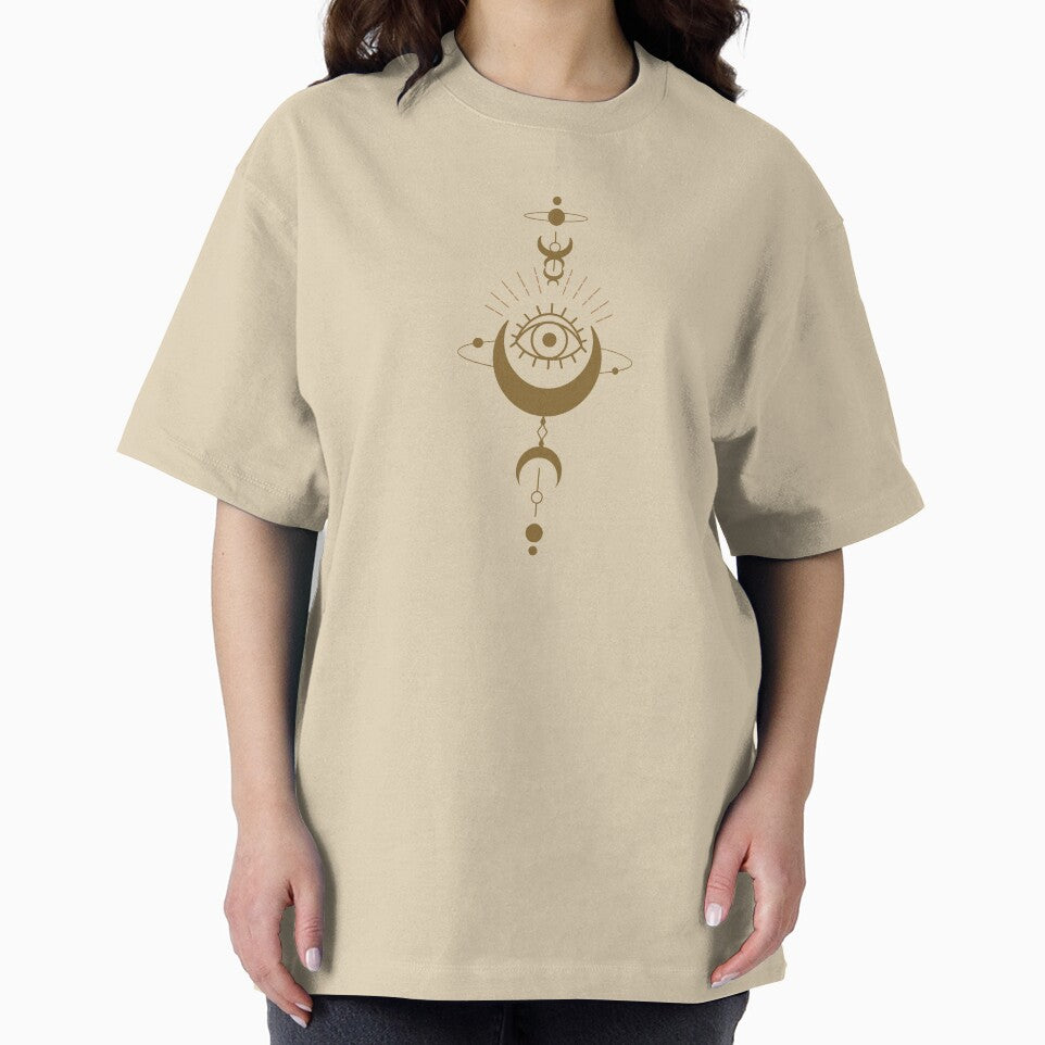 Crescent Moon All Seeing Eye Comfort Colors Tee | Mystical Celestial Phases T-Shirt by BelieversBazaar