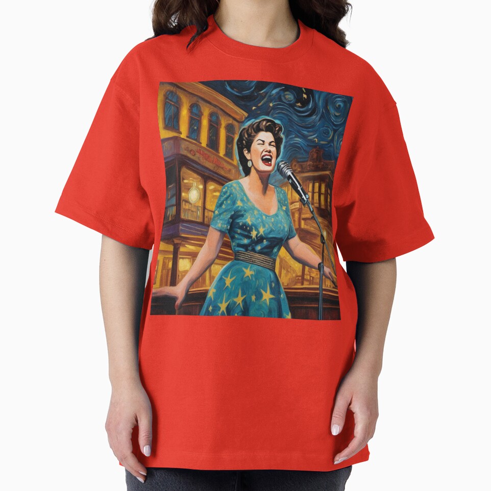 "Vintage Visions: Patsy Cline's Serenade Under Neon Stars" by Artisticanvas