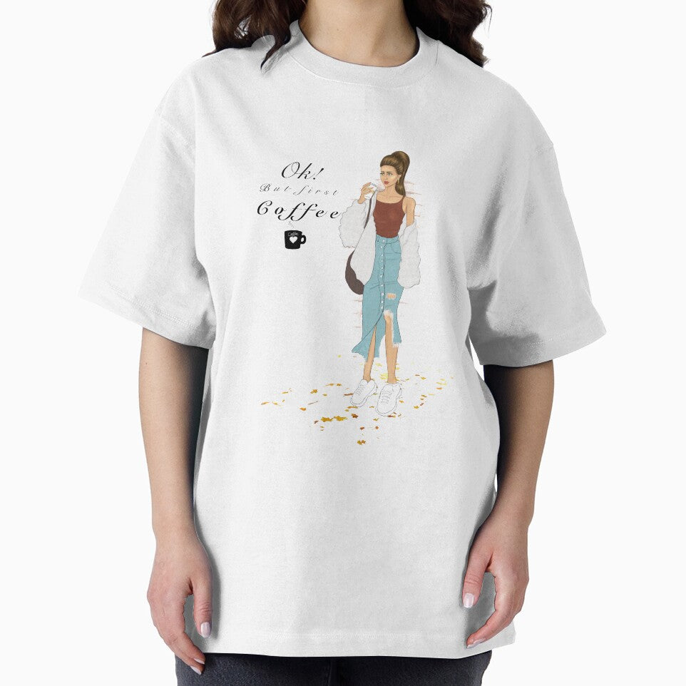 Autumn fashion girl coffee first illustration by Imanitasong