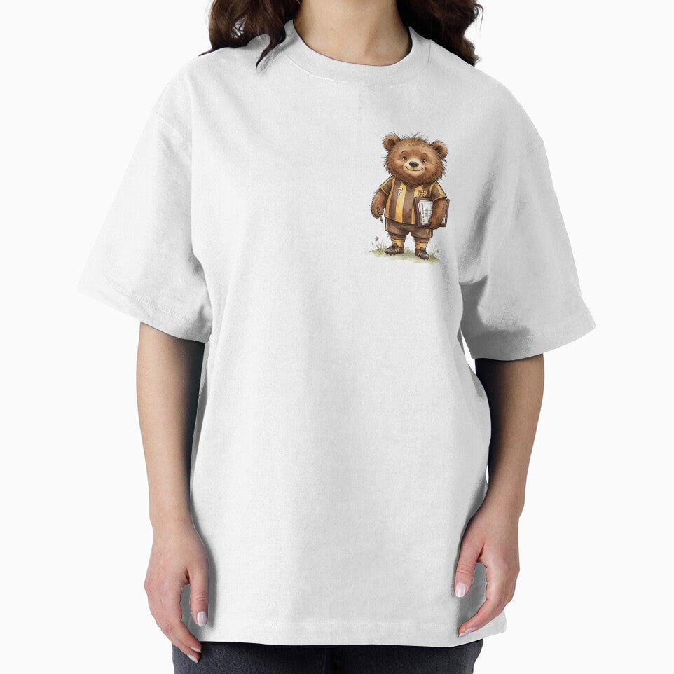 Cute Watercolor Bear Soccer Team Manager with Roster Clipboard by BreezifyDesignStudio