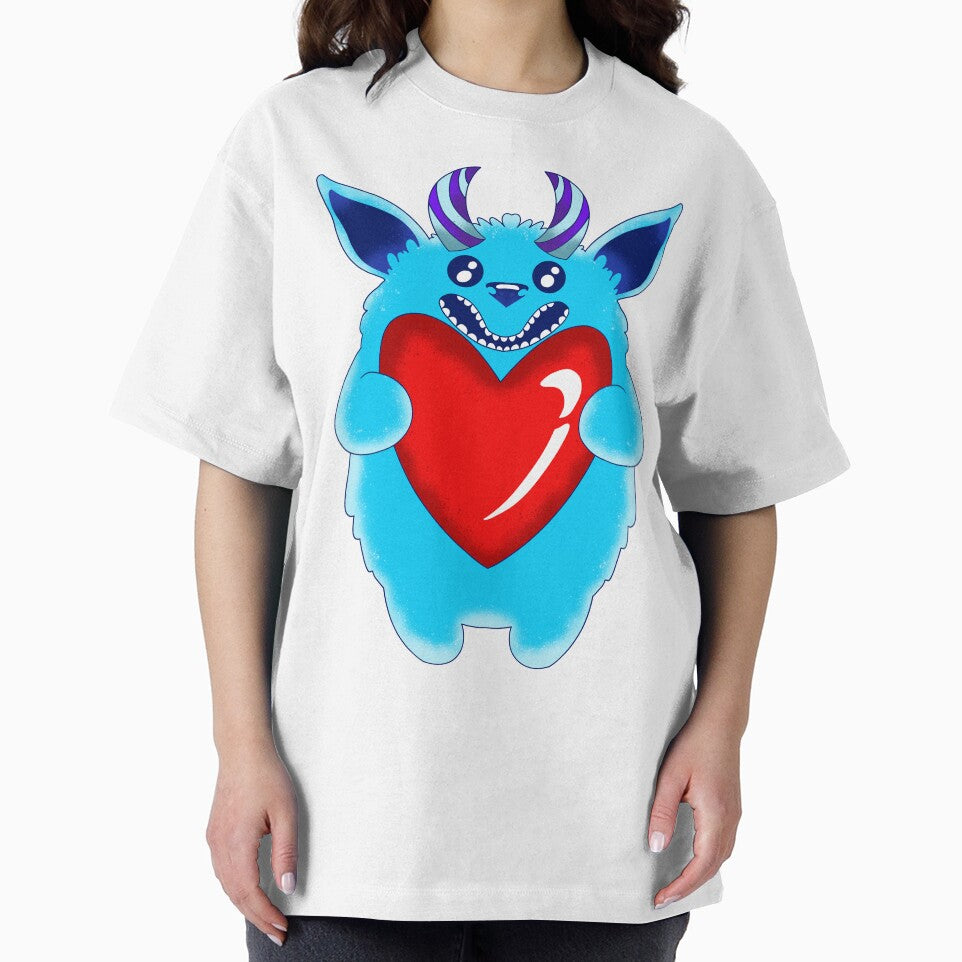 Blue Cotton Monster With Heart by missmann