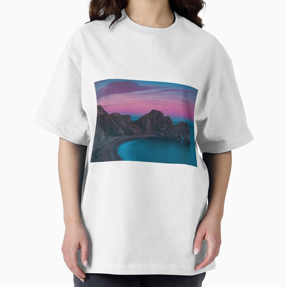 Pink Cotton Candy Ocean Sunset, Beach Sunset, Cliffs, Durdle Door, West Lulworth, United Kingdom by newburyboutique