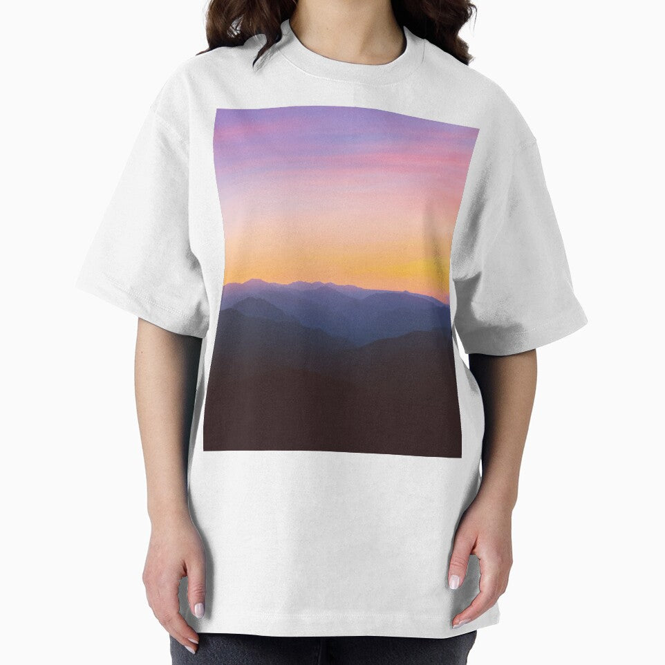 Beautiful Purple Orange Sunset Mountains by newburyboutique