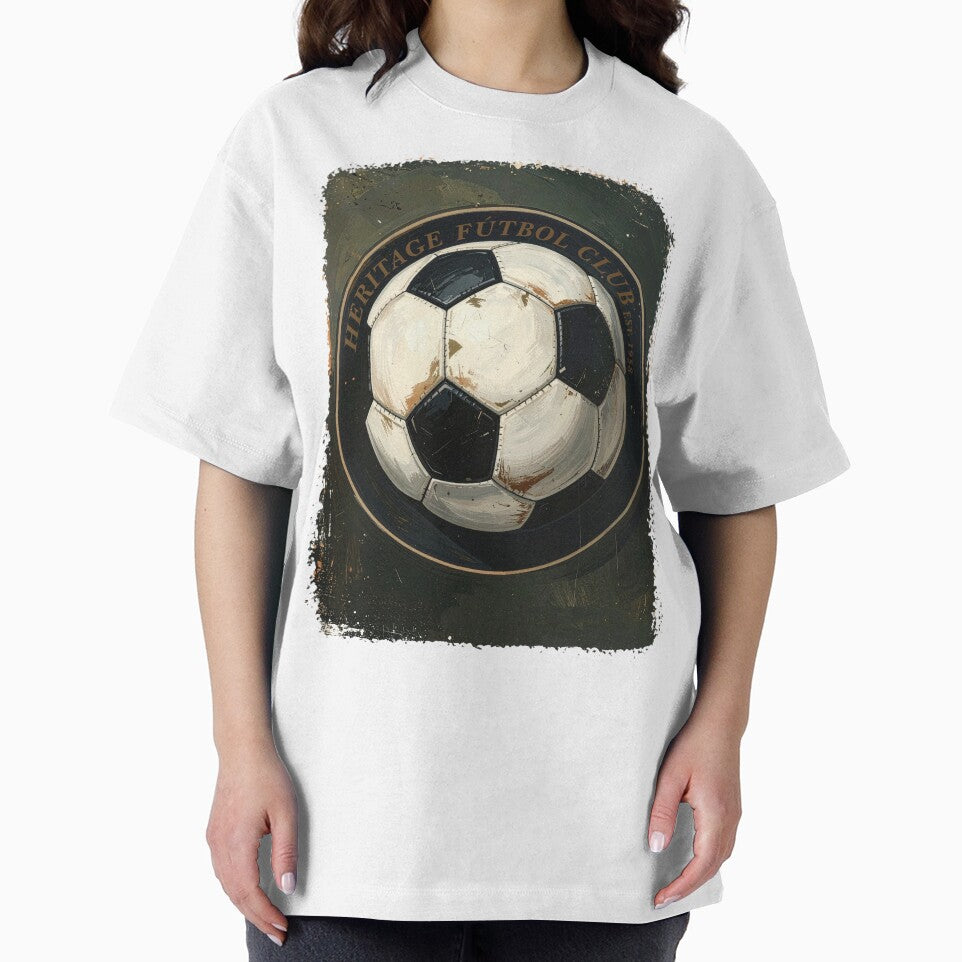 Heritage futbol club vintage soccer ball emblem painted distressed badge retro football crest art by icemanphotos