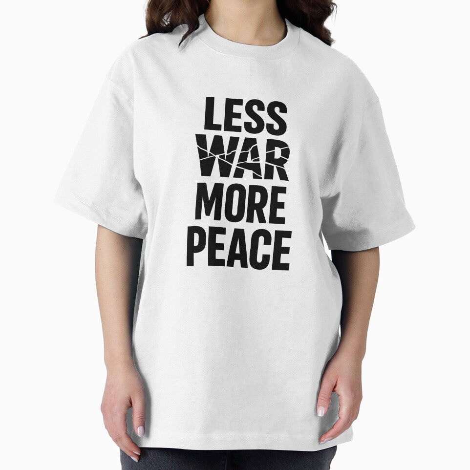 Less War More Peace Shirt – Minimal Peace Typography Graphic Tee by quietvisualsco
