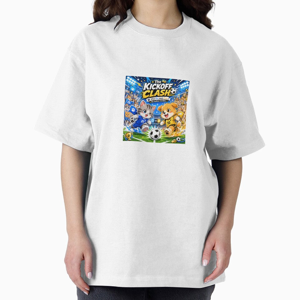 The Kickoff Clash Cat vs Dog Soccer Kawaii Sports Art by CChanDesigns