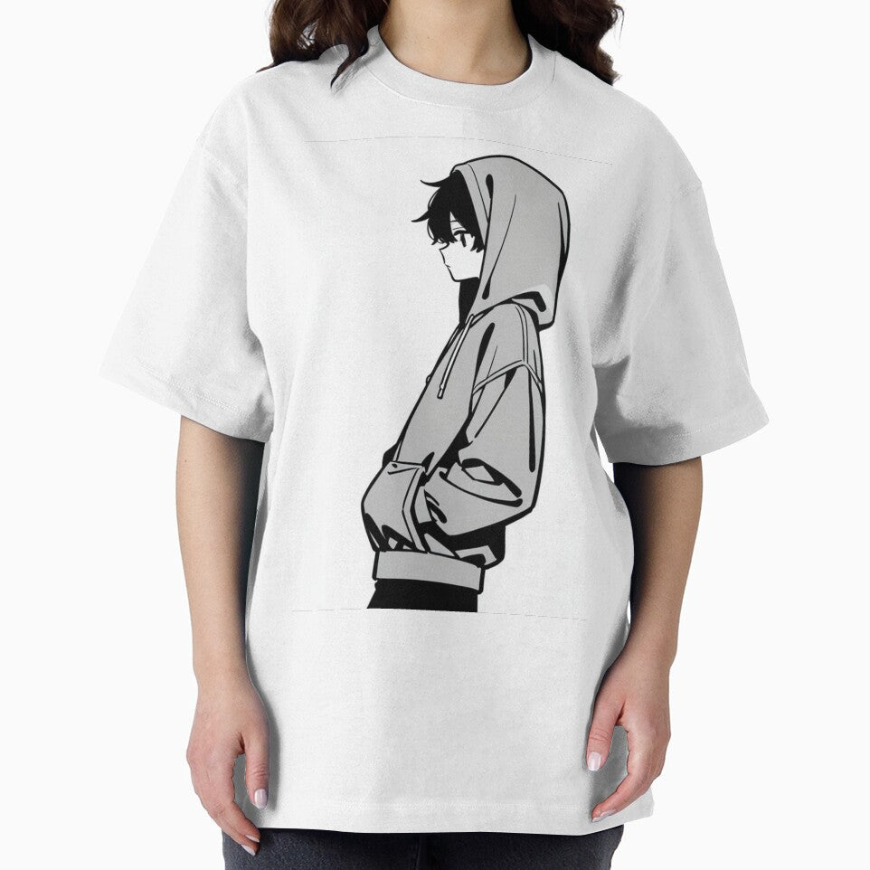 Fashion - Man in Gray Hoodie Hood Up Streetwear Anime Variant 2 by AnimeShin