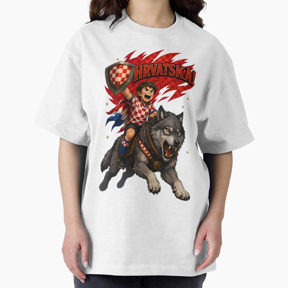 Croatia Wolf Football Fan T-Shirt by Drofted