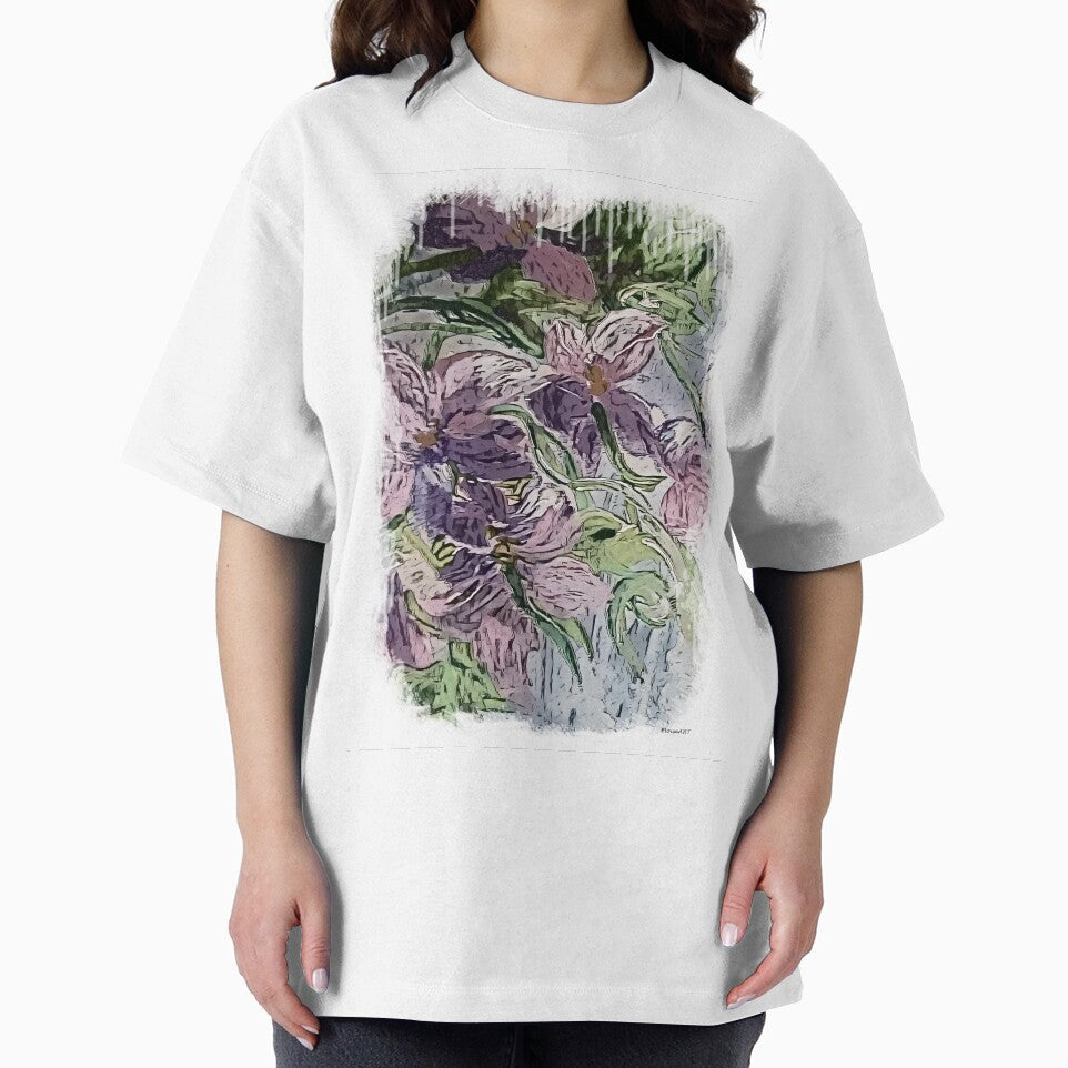 Purple and Pink Flower Garden by EloiseArt