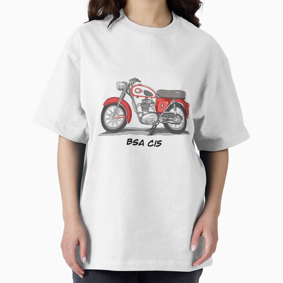 Drawing of Vintage Classic Motorbike BSA C15 by GaalArt