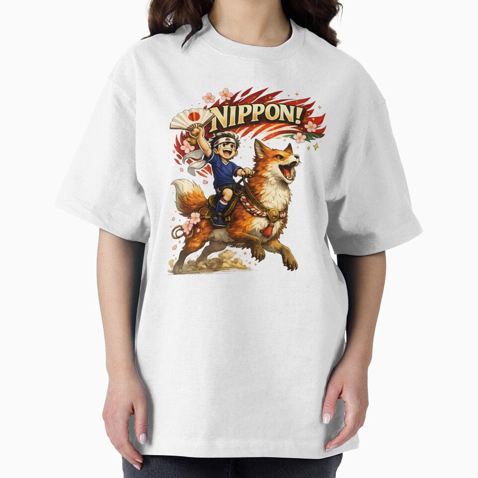 Japan Kitsune Football Fan T-Shirt by Drofted