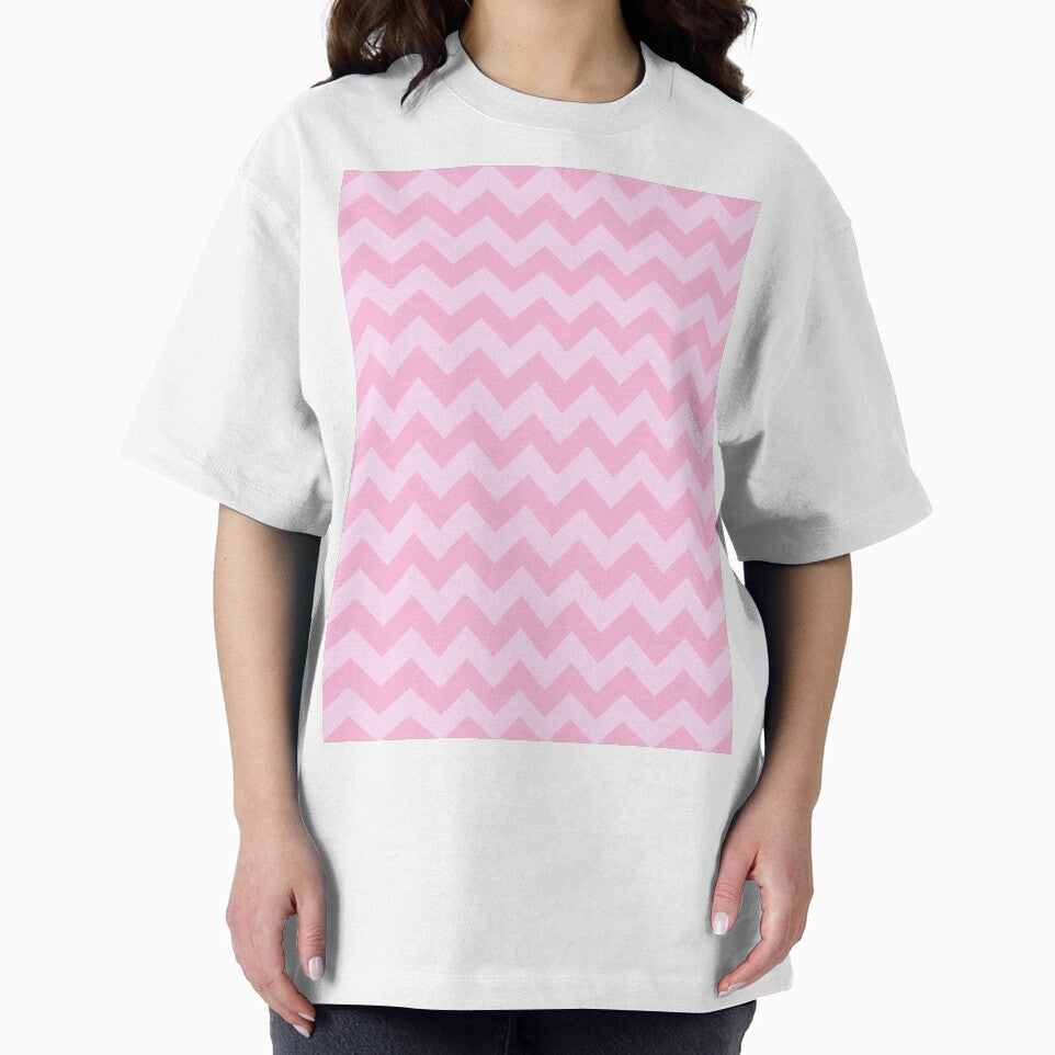 Pink Lace Pink and Cotton Candy Pink Horizontal Zigzags by ColorsPatterns