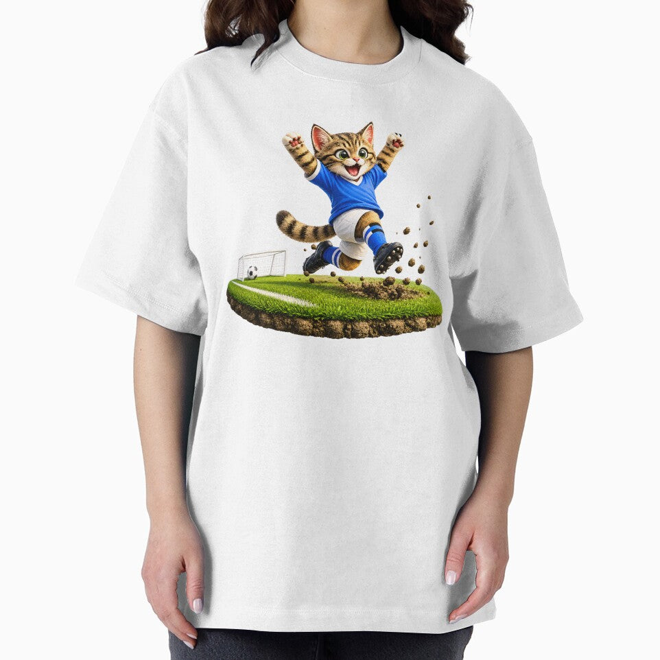 Cute Soccer Cat Goal Celebration Design - Funny Football Kitten by XingXingJia