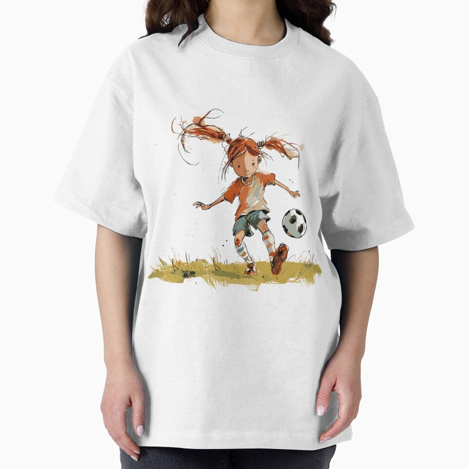 Little Girl Playing Soccer by Liededrom.