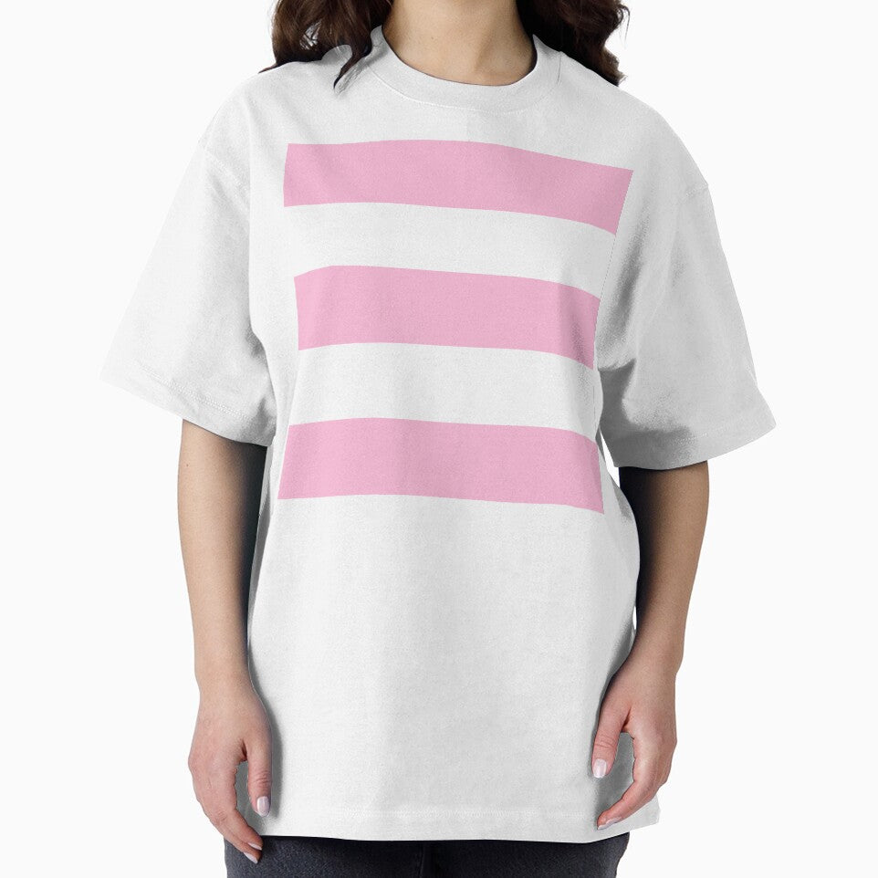Large COTTON CANDY PINK and WHITE Horizontal STRIPES by RachelMacht