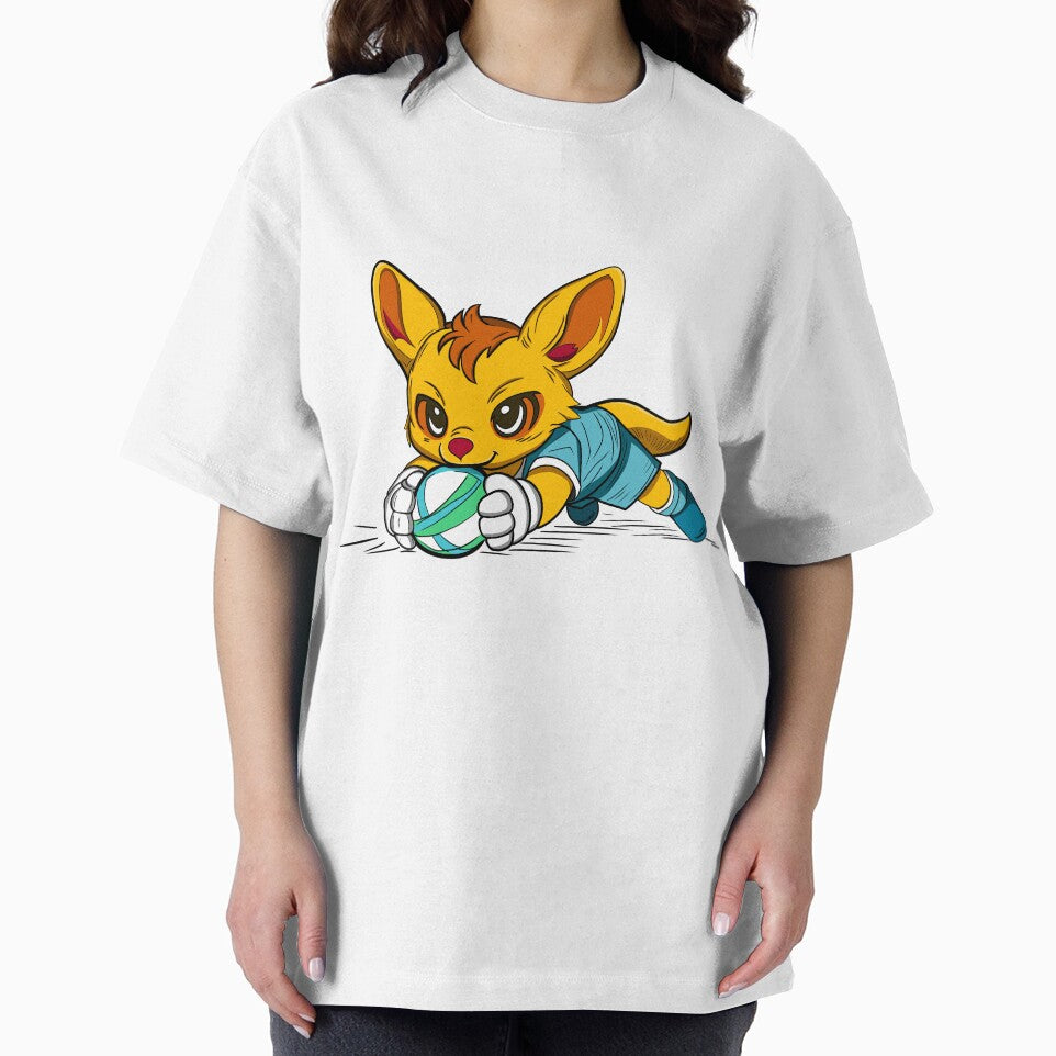Cute Kangaroo Playing Football Cartoon by Phyllya Design