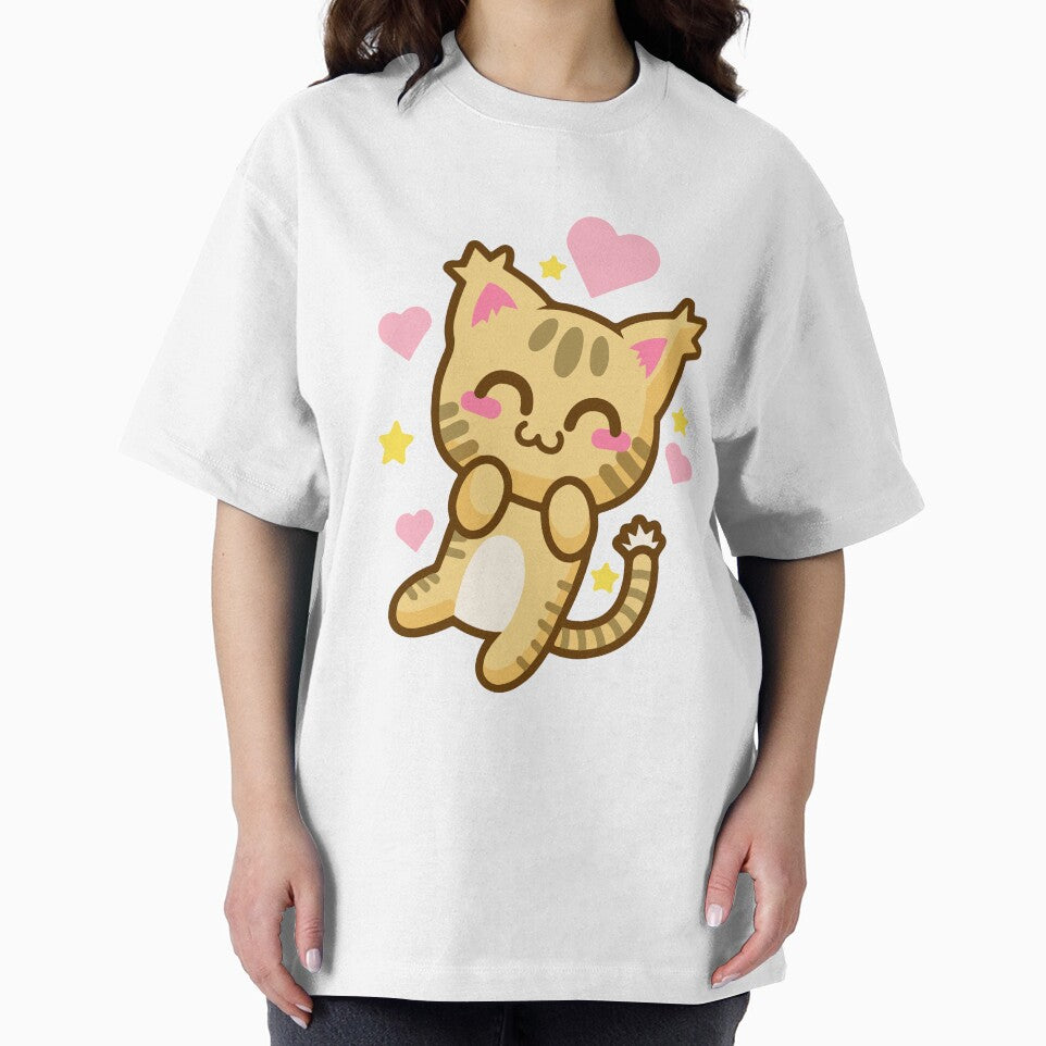 Cute Happy Kitty Cat T-Shirt by AllStarMerch