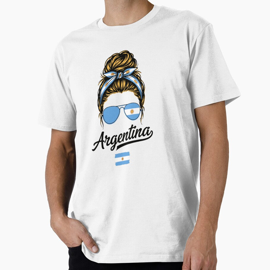 Argentina Pop Art Woman – Vintage Woodcut Argentine Flag Sunglasses Graphic for Proud Argentina Supporters by paulo silveira