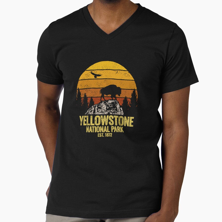Yellowstone National Park Wyoming Buffalo Bison Vintage by Otakso