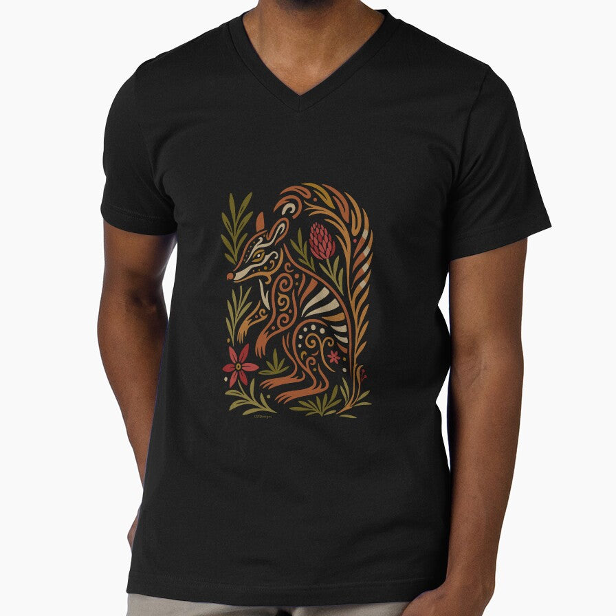 Tribal Numbat & Desert Flora – Modern Australian Wildlife Art by LMIdesigns