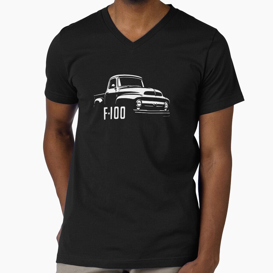 Vintage Ford F-100 Pickup in Bold Monochrome Retro Style by TheArtOfCar