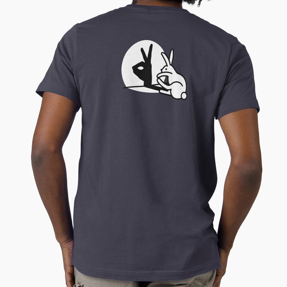 Funny Rabbit hand shadow puppets humor pop art by LaundryFactory