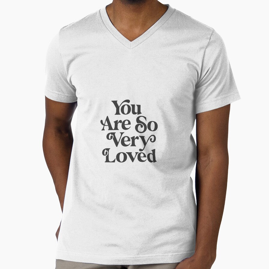 You Are So Very Loved Inspirational Typography Print in Black and Cream by MotivatedType
