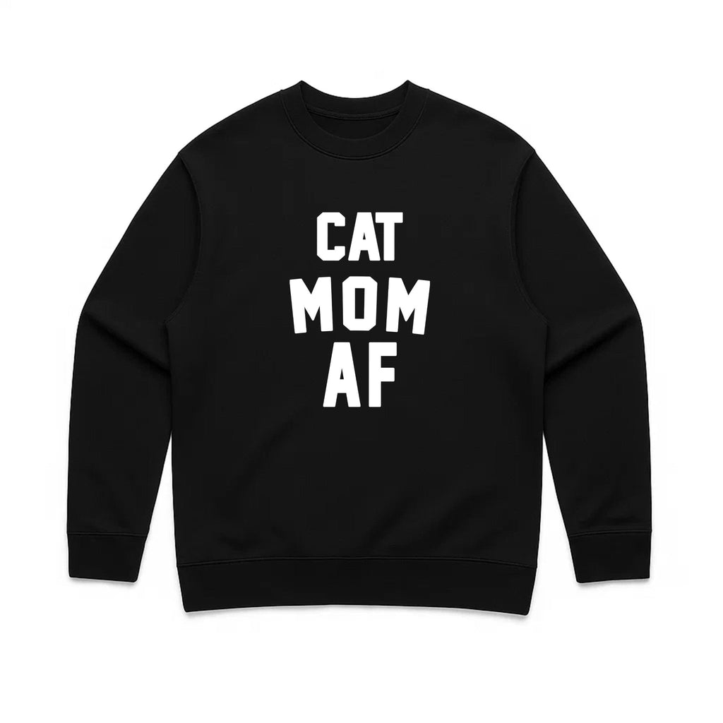 Unisex | Cat Mom AF | Crewneck Sweatshirt