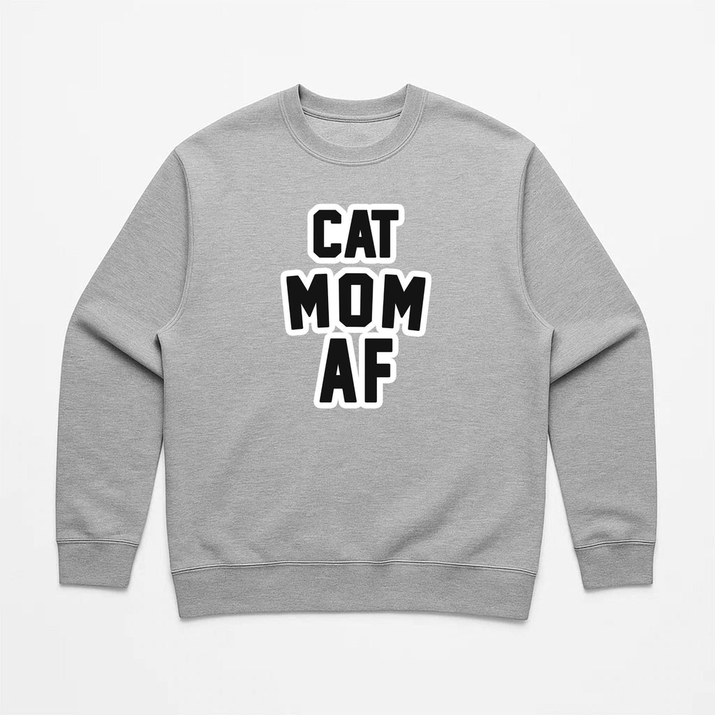 Unisex | Cat Mom AF | Crewneck Sweatshirt