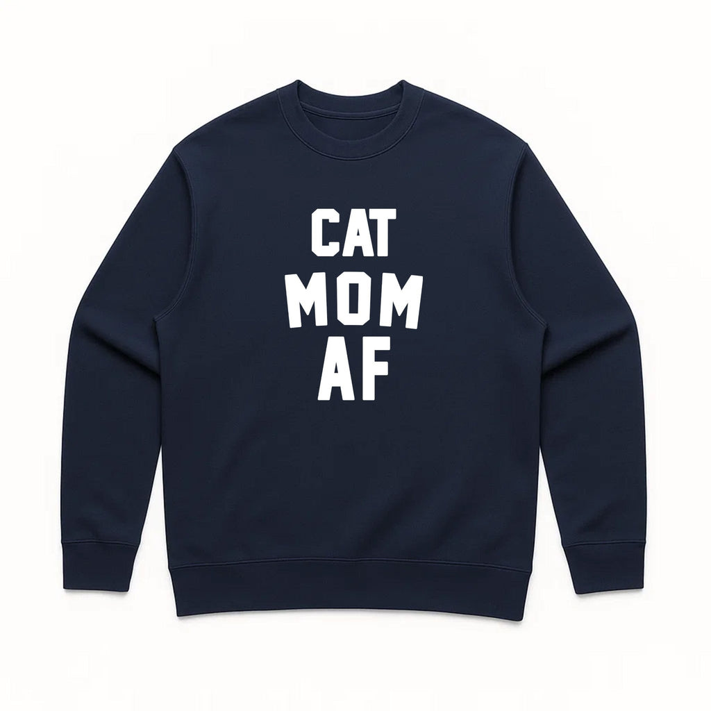 Unisex | Cat Mom AF | Crewneck Sweatshirt