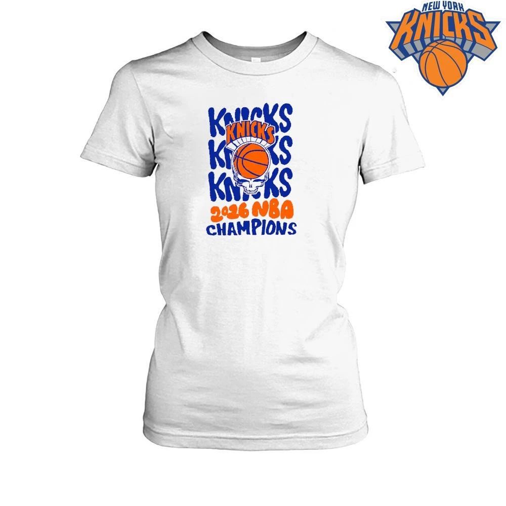 New York Knicks Champions NBA 2026 Grateful Dead Steal Your Face Skull Shirt