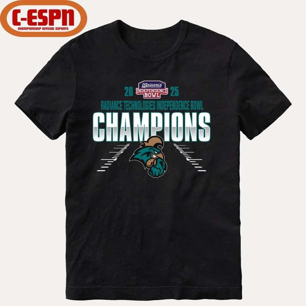 Coastal Carolina Chanticleers Radiance Technologies Independence Bowl Champions T-Shirt