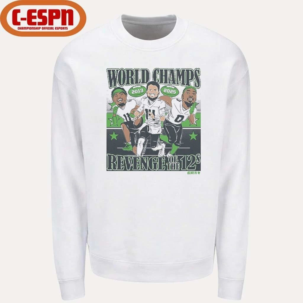 Sam Darnold, Jaxon Smith-Njigba, & DeMarcus Lawrence World Champions Caricatures Shirt