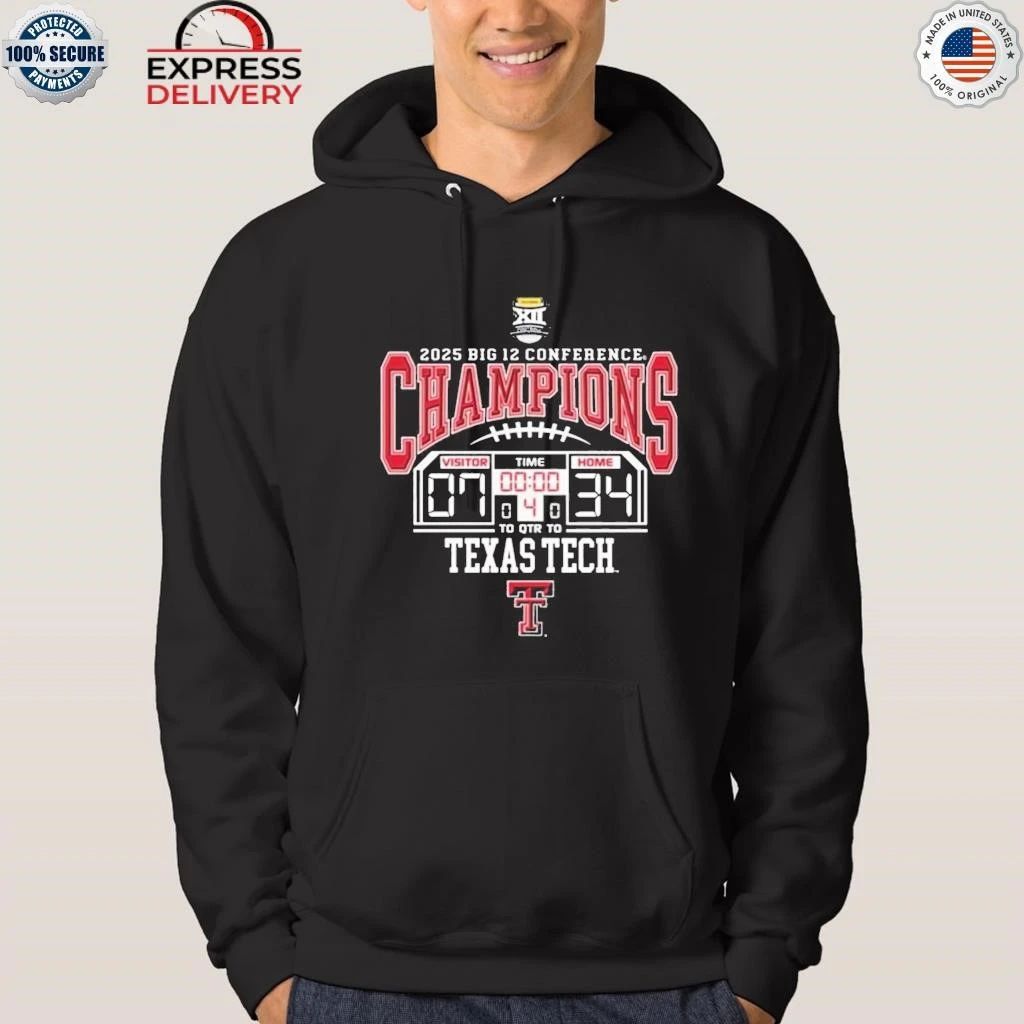 Tech Red Raiders 2025 Big 12 Champions Score Shirt