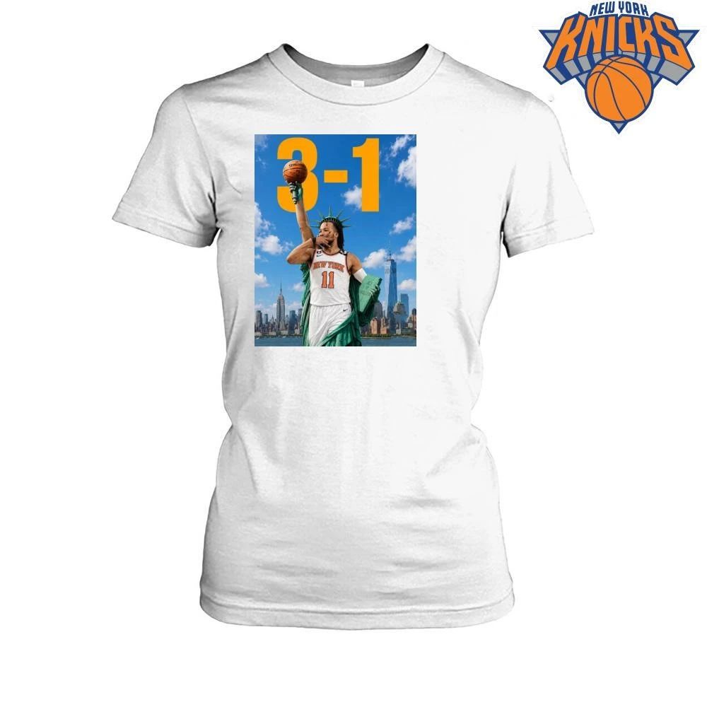 Jalen Brunson Statue Of Liberty Three One Lead New York Knicks Basketball Fan 2026 NBA Finals Shirt