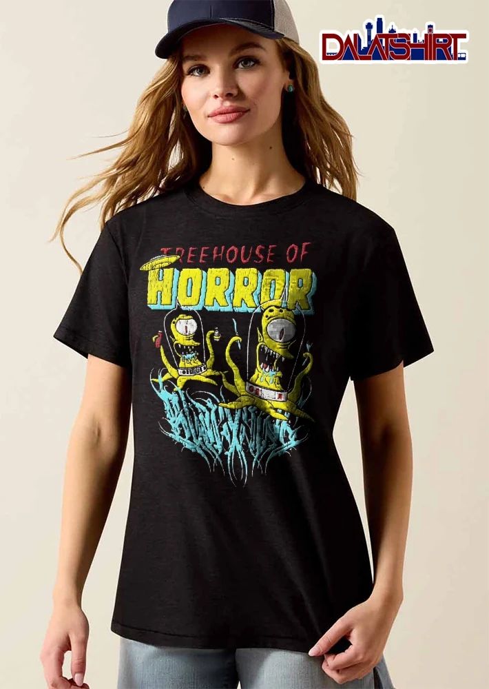 Treehouse Of Horror Kang And Kodos Aliens Tentacles Distressed Cartoon shirt