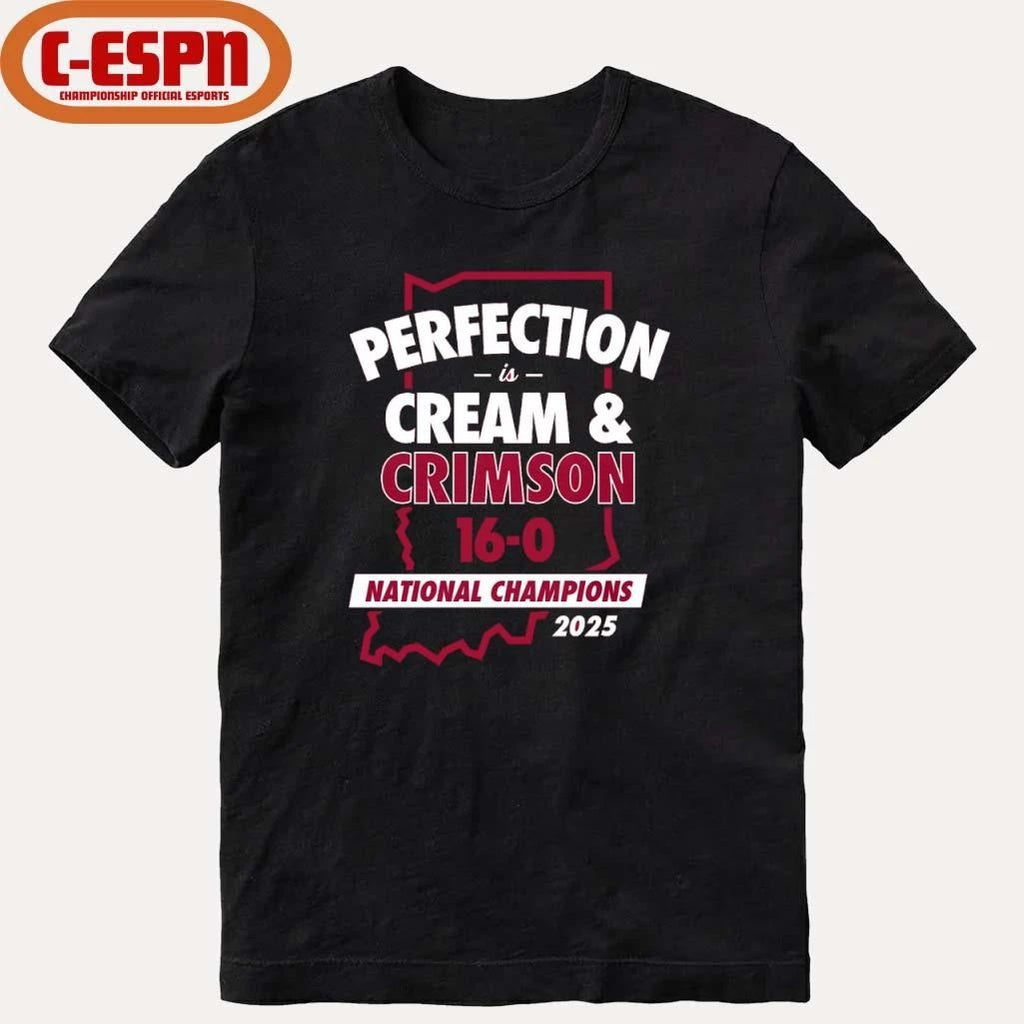 IU Football Perfection is Cream and Crimson National Champions T-Shirt