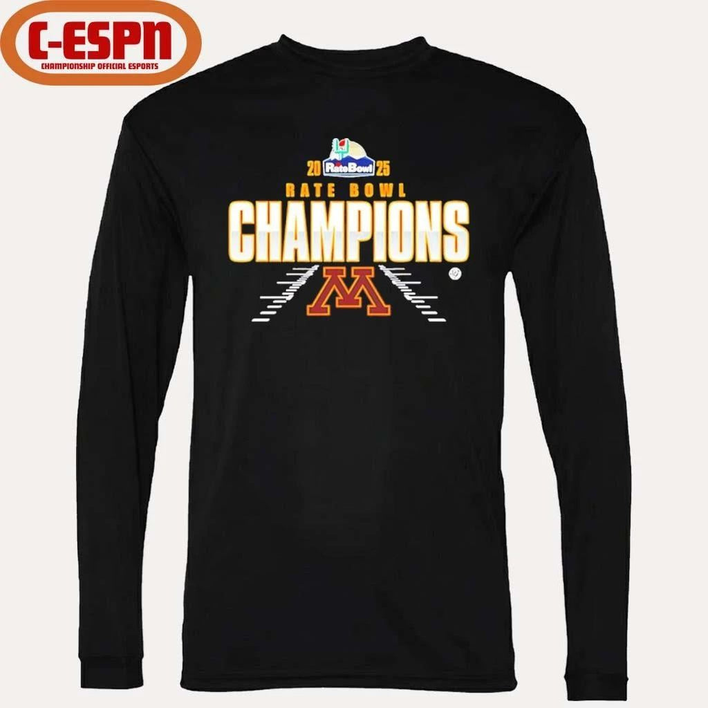 Minnesota Golden Gophers 2025 Rate Bowl Champions Shirt