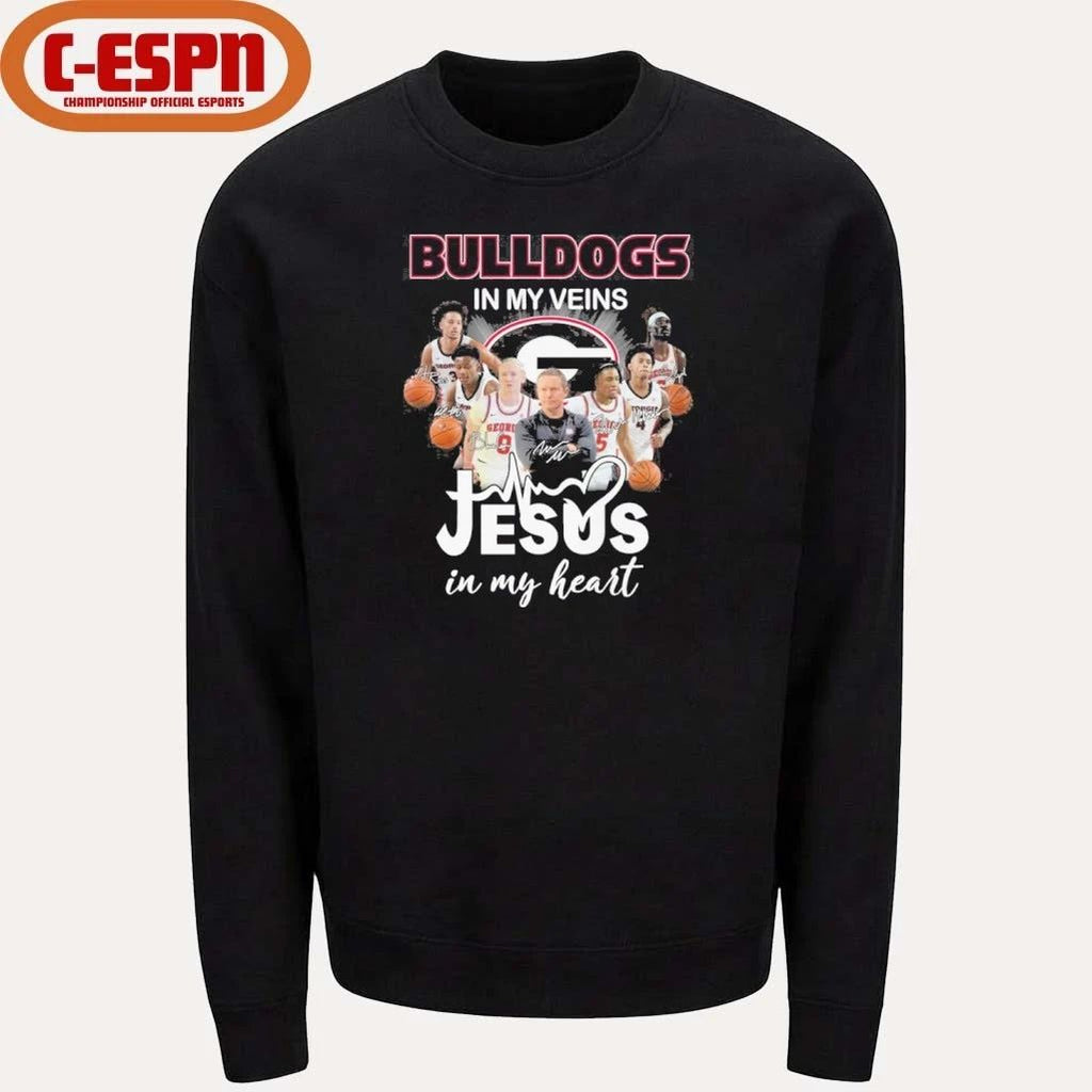 Georgia Men’s Basketball In My Veins Jesus In My Heart Shirt