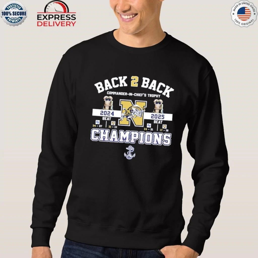 2025 Navy Midshipmen B2B Commander-in-Chief’s Trophy Champs Shirt